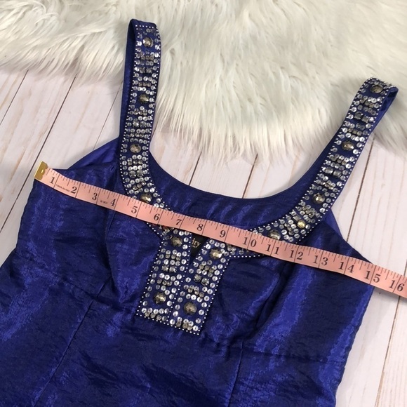 Laundry by Shelli Segal blue bling dress size 6 - Picture 6 of 13